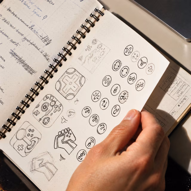 Sketching interface ideas in a notebook