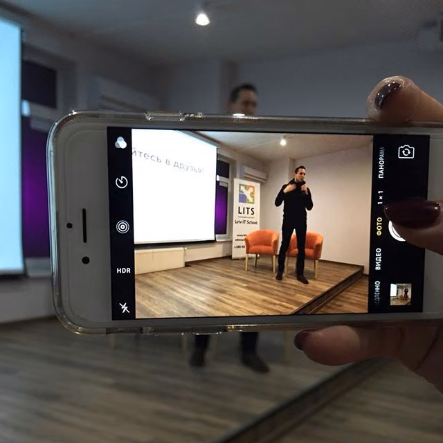 A Halo Lab talk seen through a colleague’s phone camera