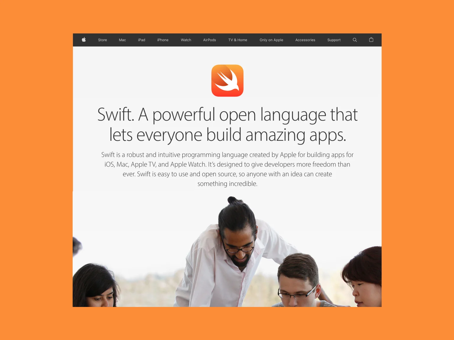 Swift is a programming language designed for developing native iOS apps