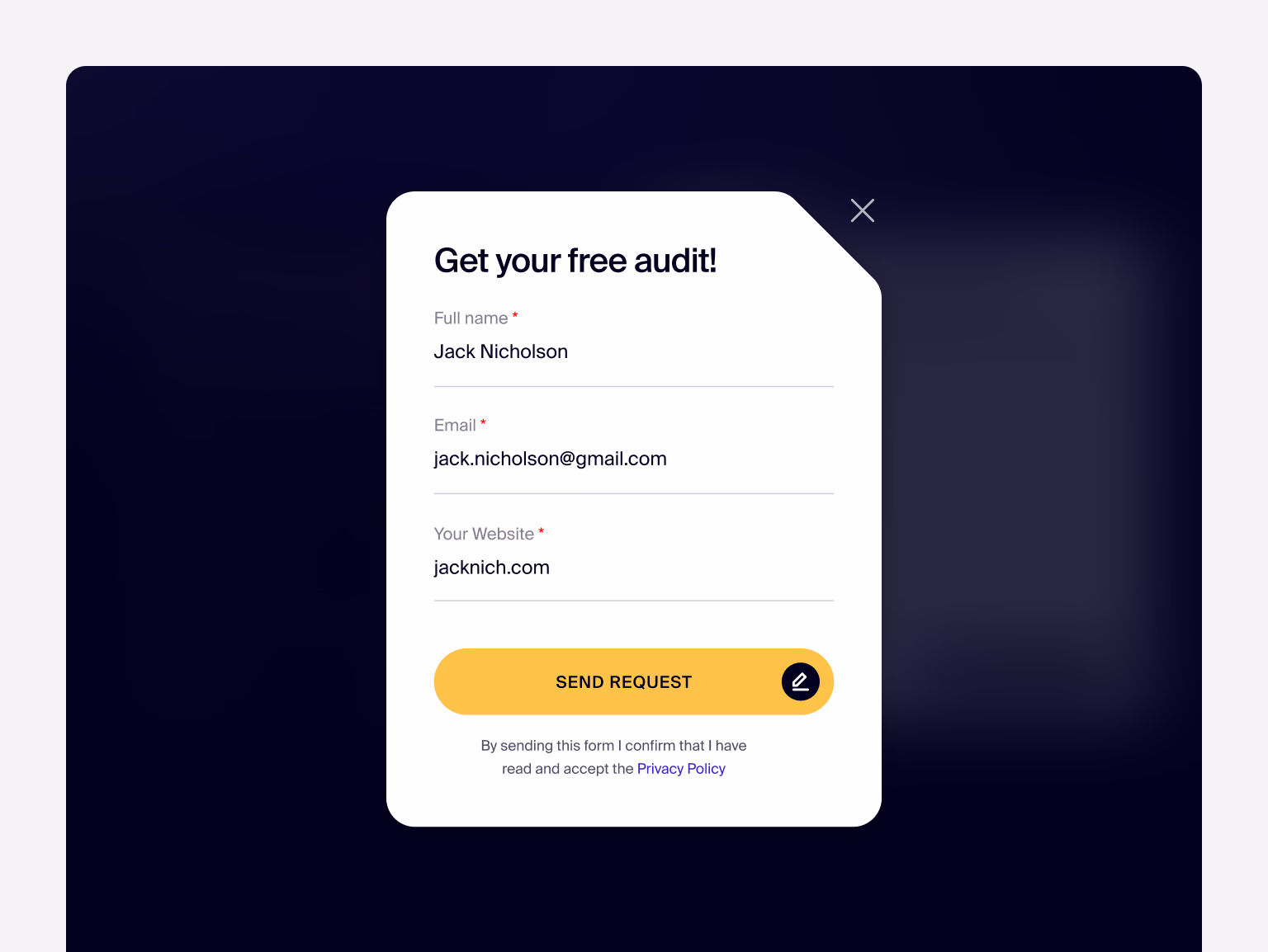 Quick and easy registration for a pleasant bonus makes users click