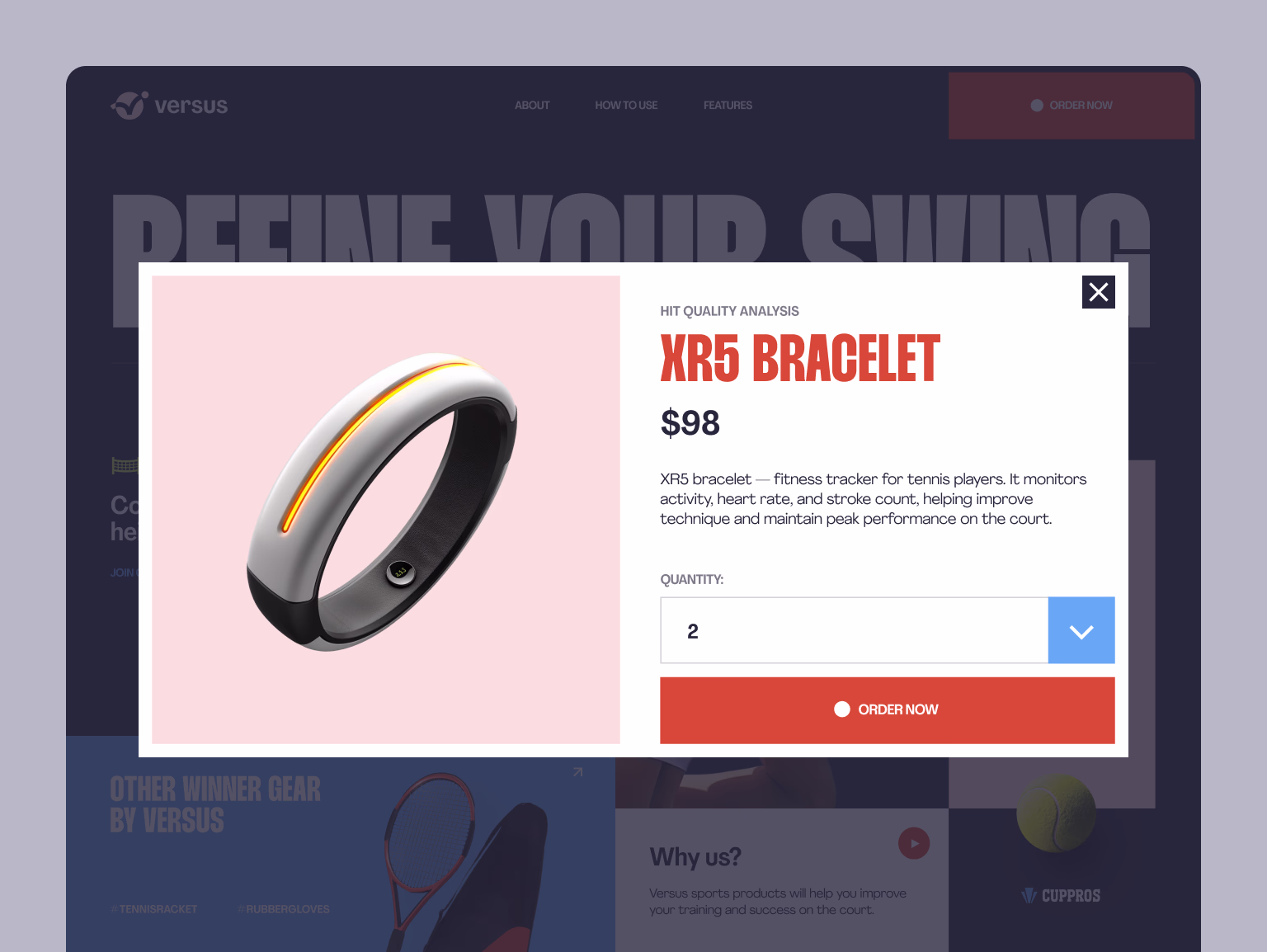 Product detail modals keep users in the shopping flow