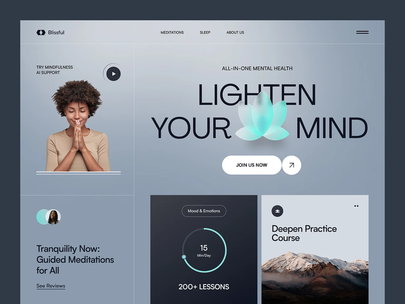 Gentle gradients set the tone for a website