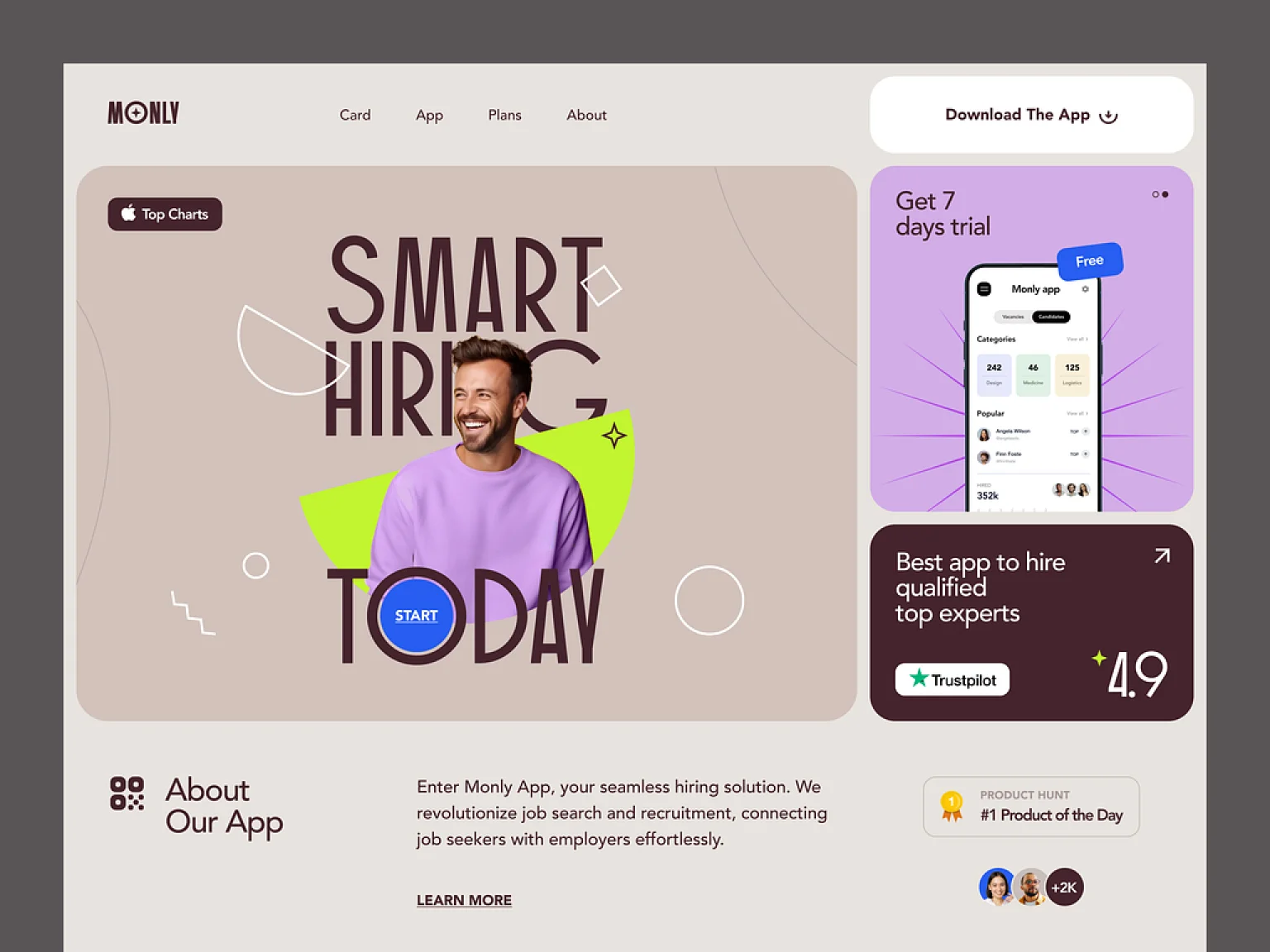 Rounded shapes add a charming touch to the site