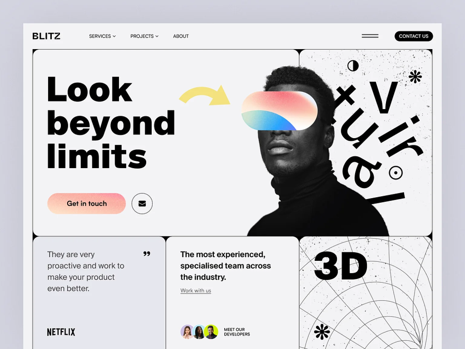 Bright gradient CTAs add a pop of color