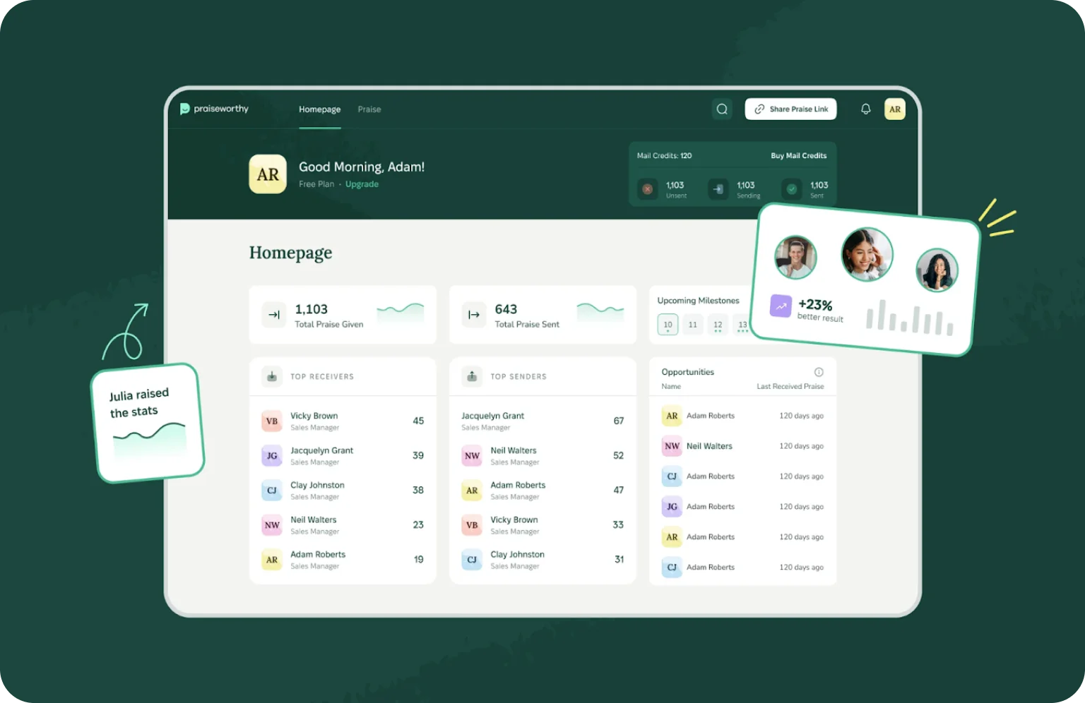 A touch of big fonts, bold colors, and lots of room to breathe