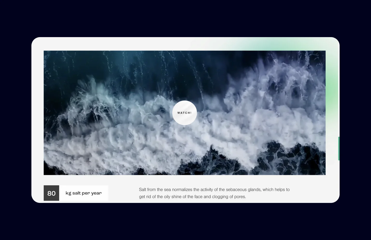 Fensea’s background animation celebrates the power of sea salt