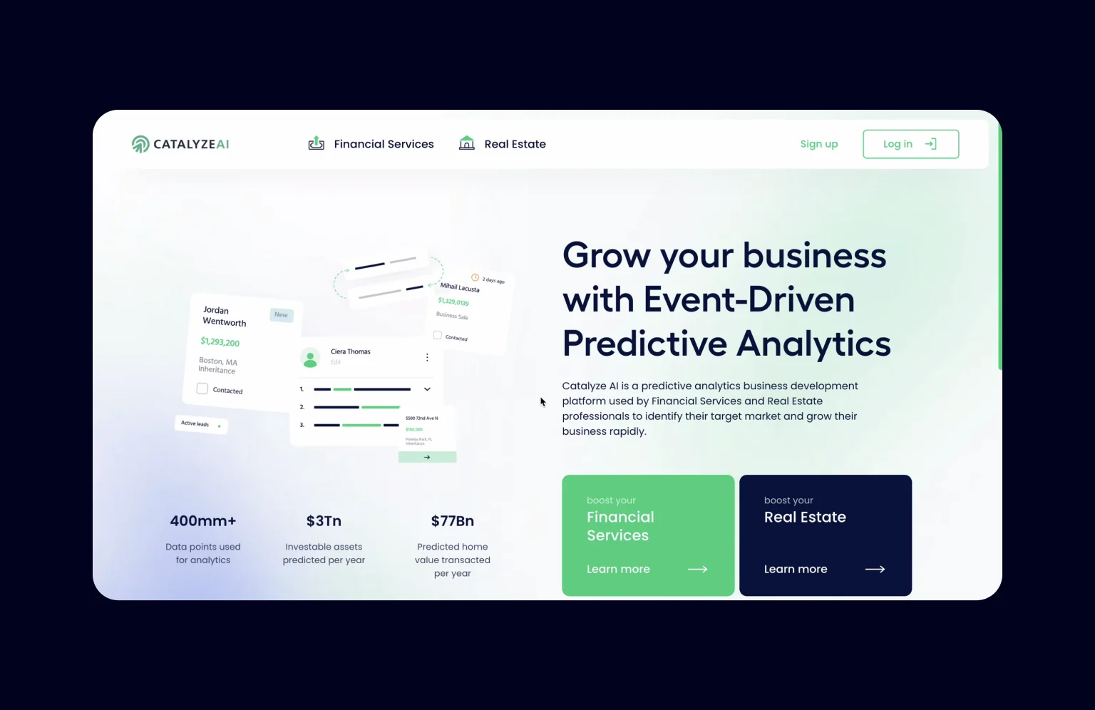 Catalyze AI’s dynamic menus invite you to interact and discover more