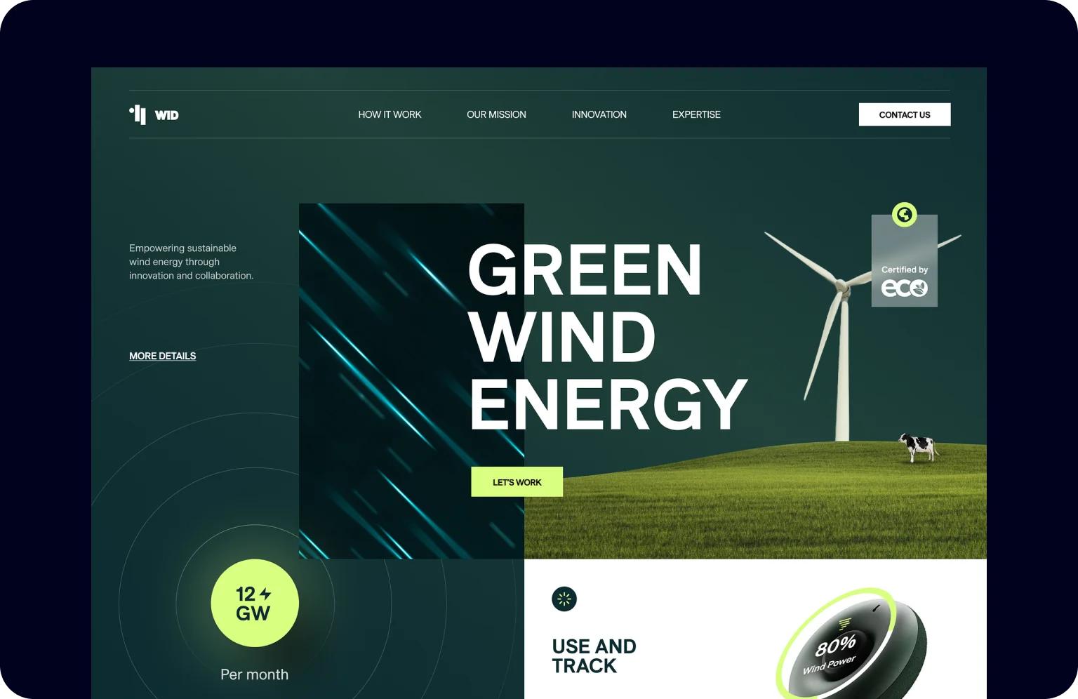 WID’s thematic harmony with clever use of dark green space