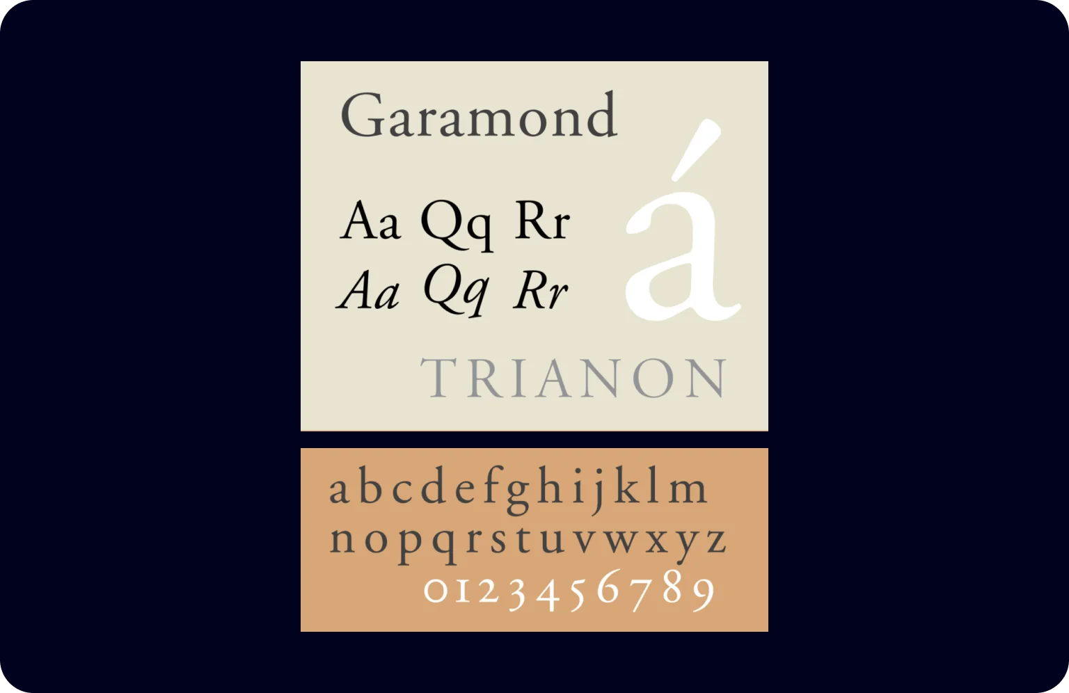 Garamond is about delicate letterforms and elegant serifs