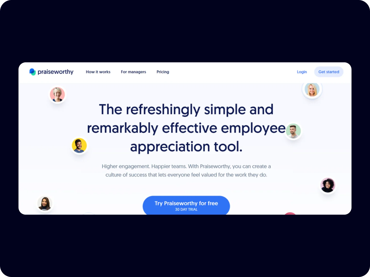 Praiseworthy’s site boasts a sleek, sophisticated, and user-friendly design