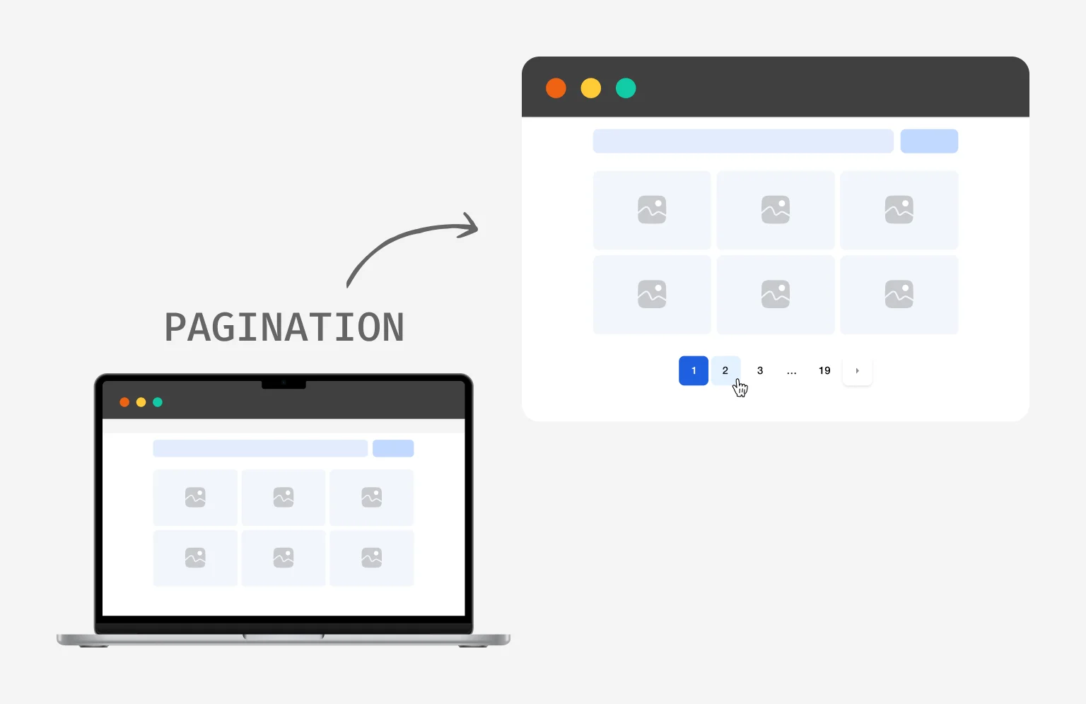 Pagination allows users to focus on small, digestible chunks of information