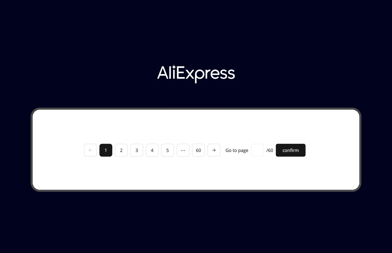 AliExpress designed their modern pagination buttons with accessibility in mind