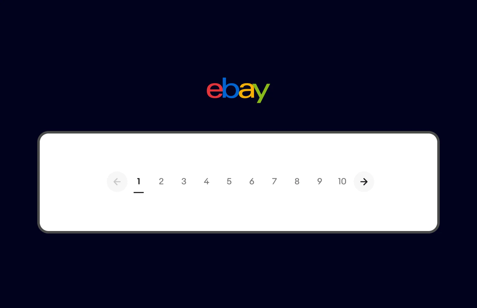 eBay allows users to customize their pagination settings