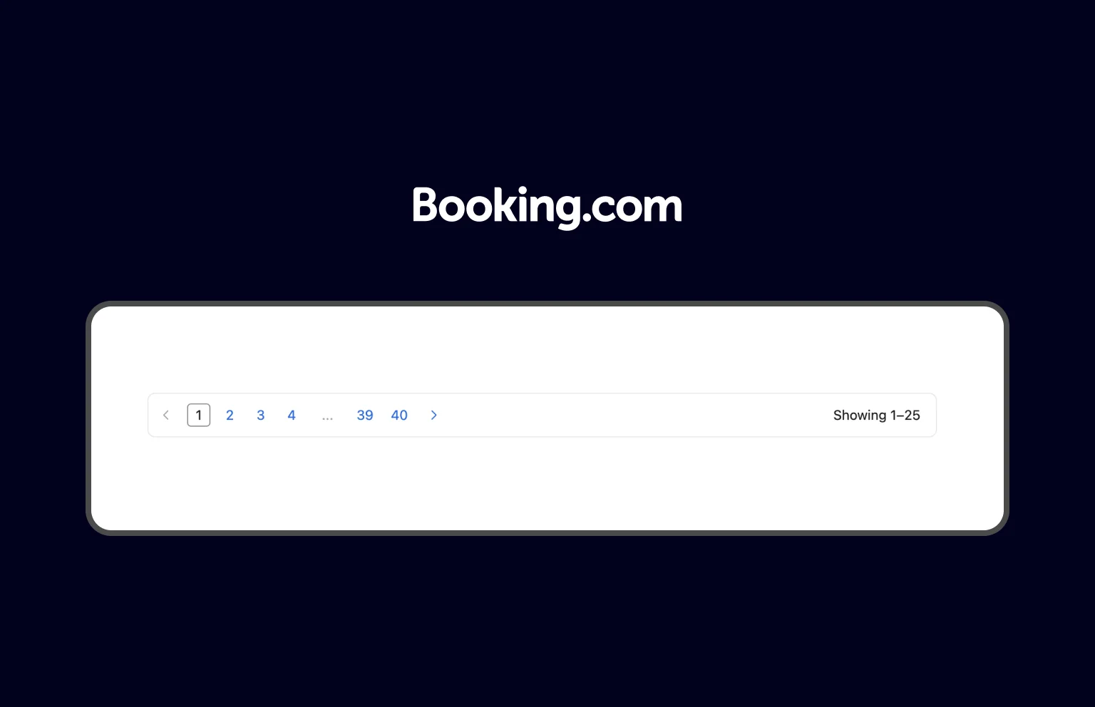 Booking.com pagination enables users to jump to specific pages