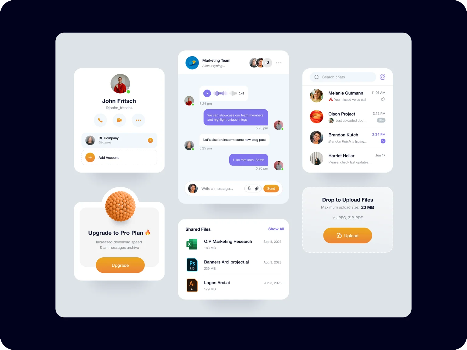 Supperto card UI example