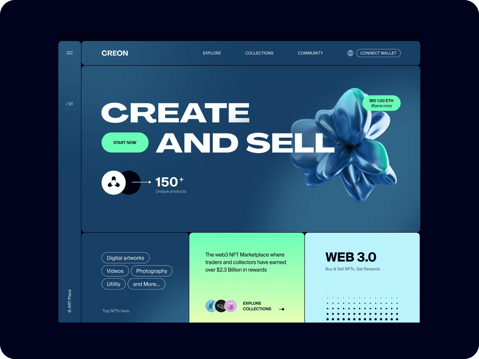 Creon card UI example