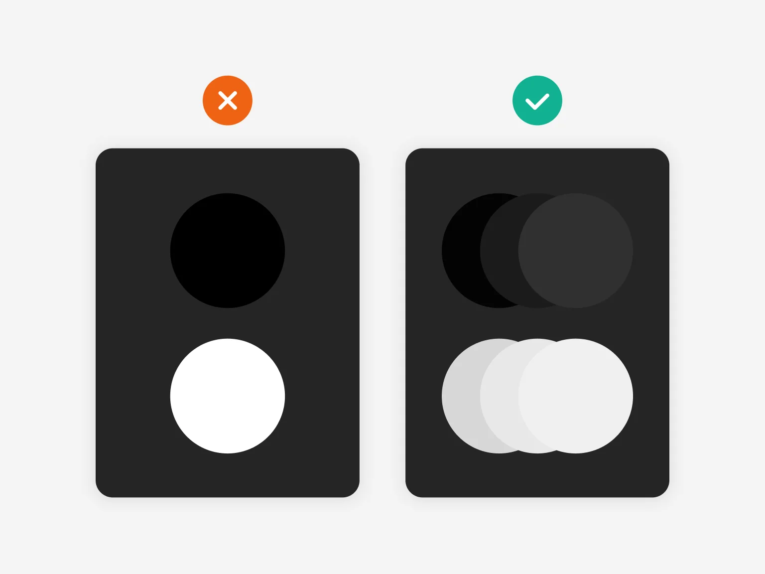 Avoid pure black