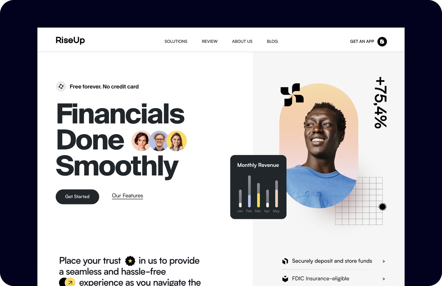 RiseUp’s clean design that simplifies and inspires