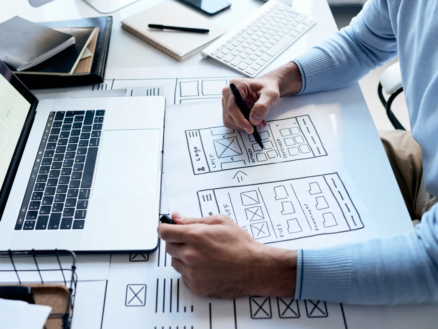 Low-fi wireframes are basic sketches of your product