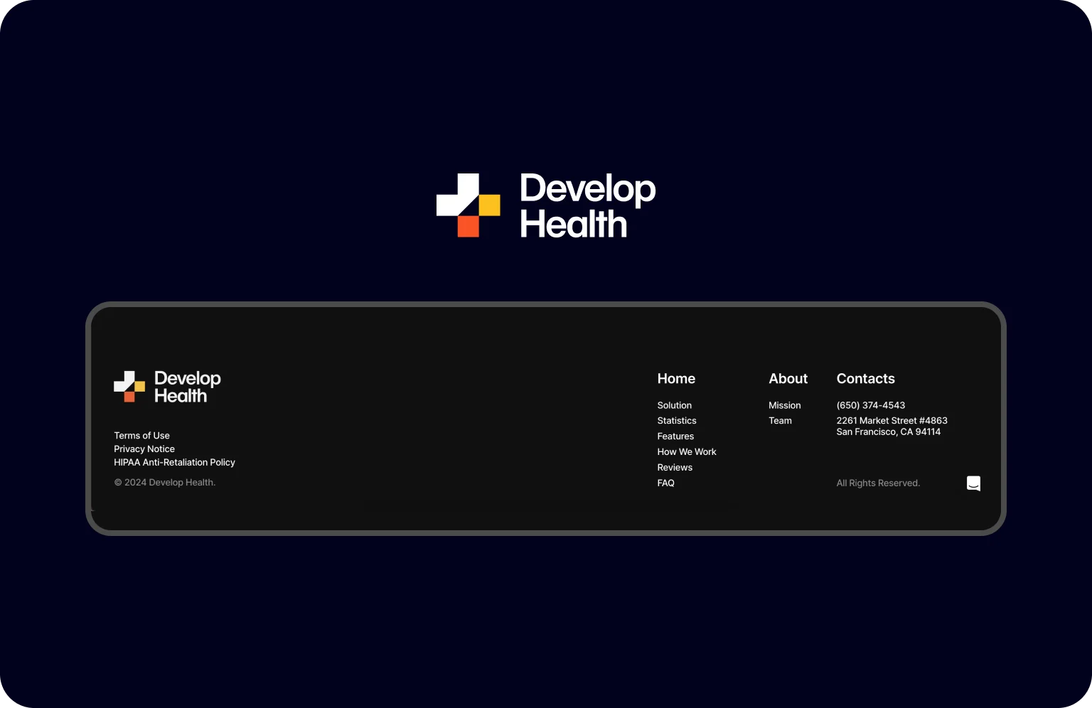 Structured info in a footer does not overload the user