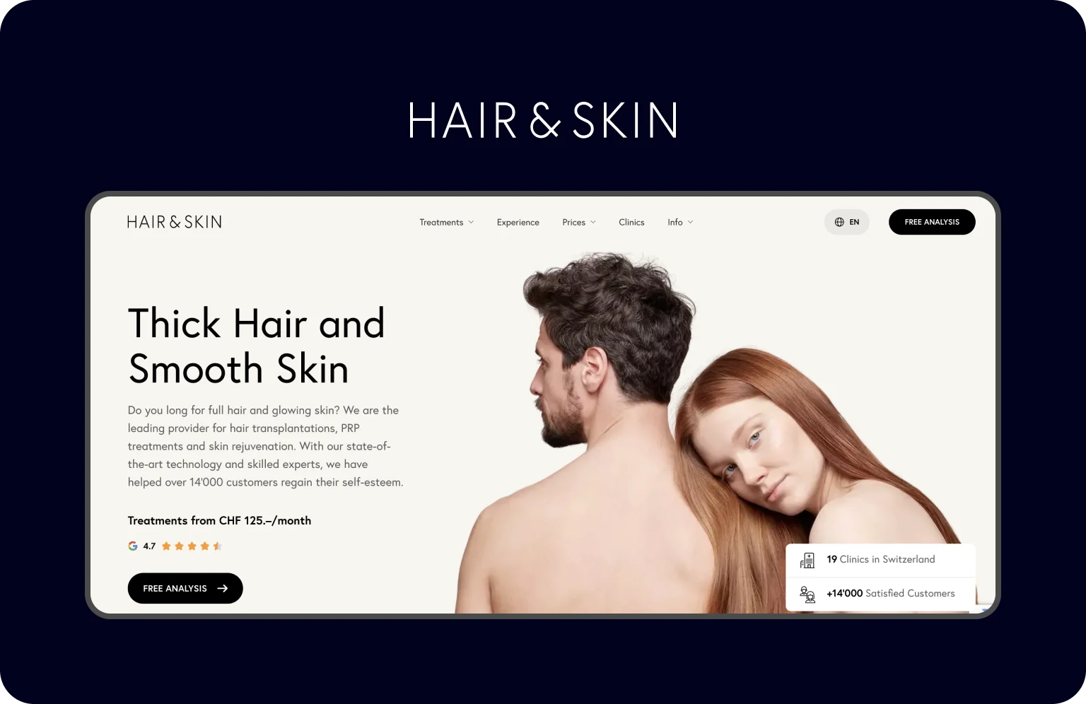 Strategically used white space complements a site’s aesthetic