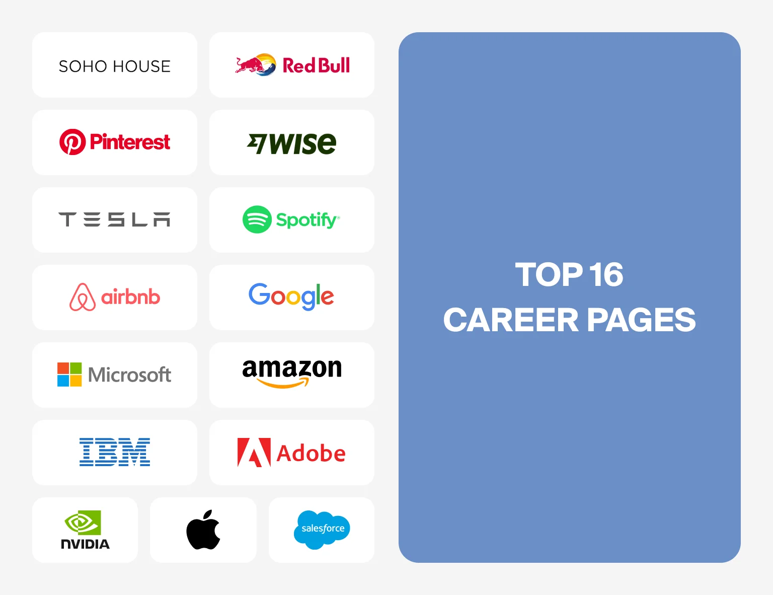 Our top 16 career pages