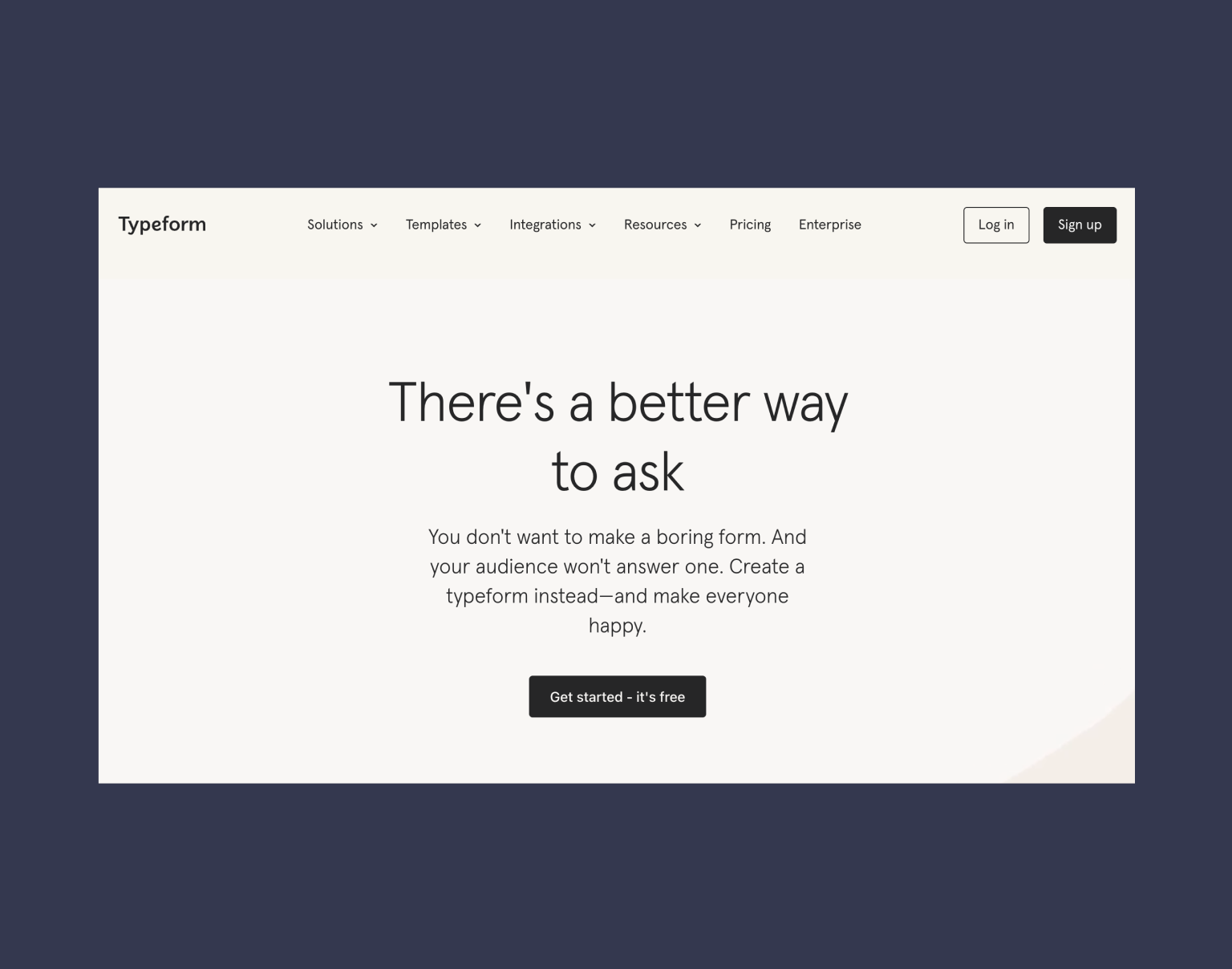 Typeform is a website for creating forms, surveys, and quizzes