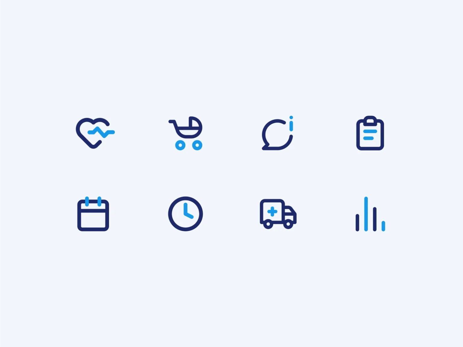 Icons for the healthcare product