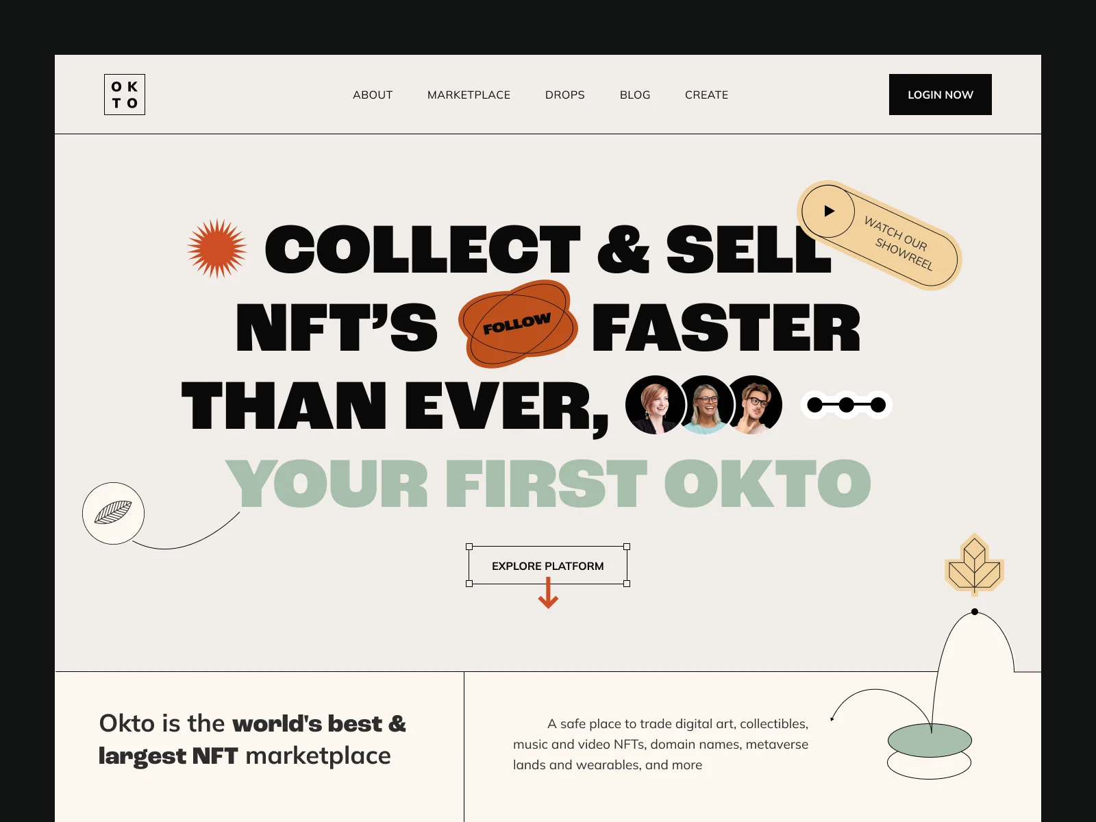 OKTO NFT marketplace Website