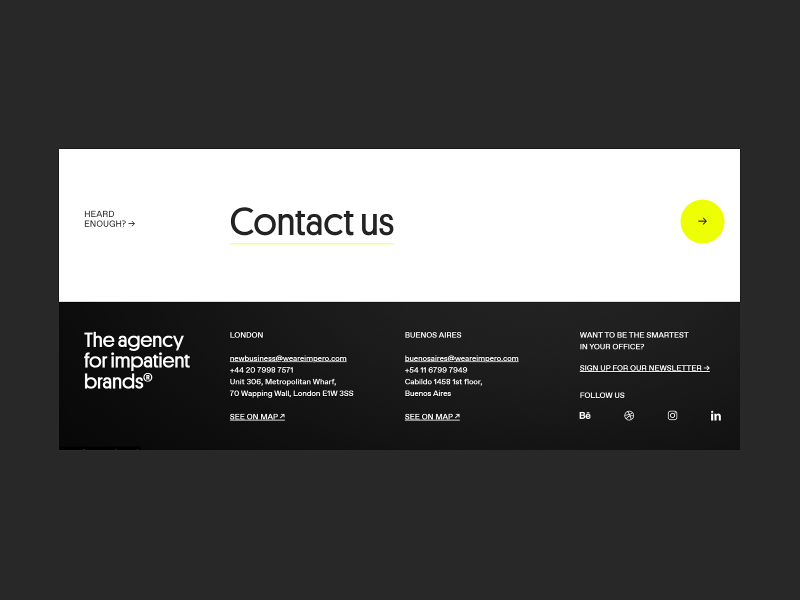 The form of feedback in the footer performs the function of attracting leads