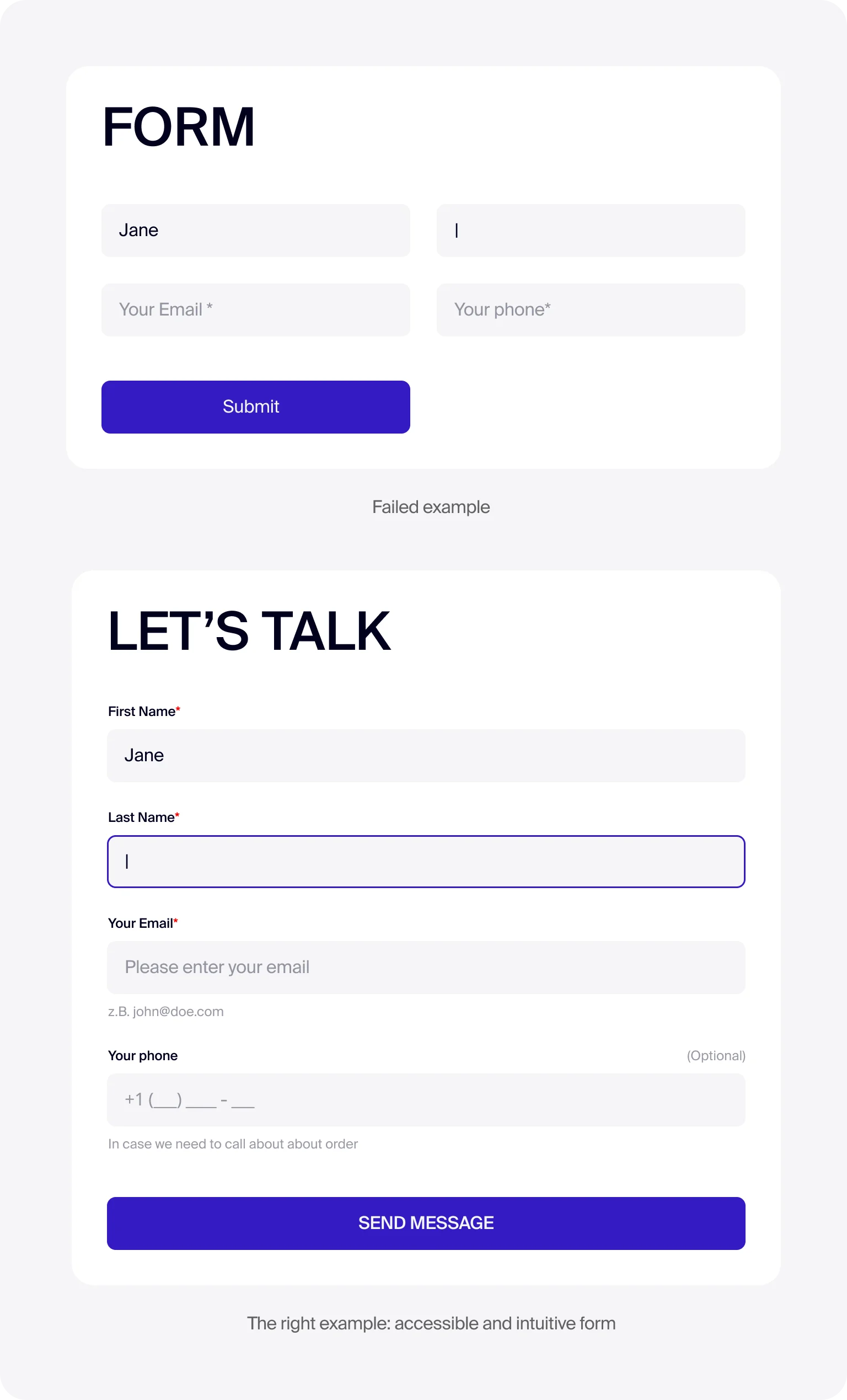 Thoughtful forms with clear feedback simplify complex tasks for everyone