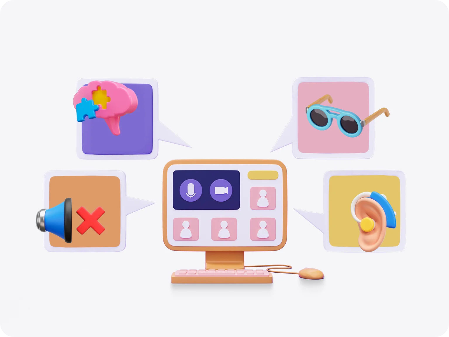 An inclusive design offers the same product with multiple accessibility options