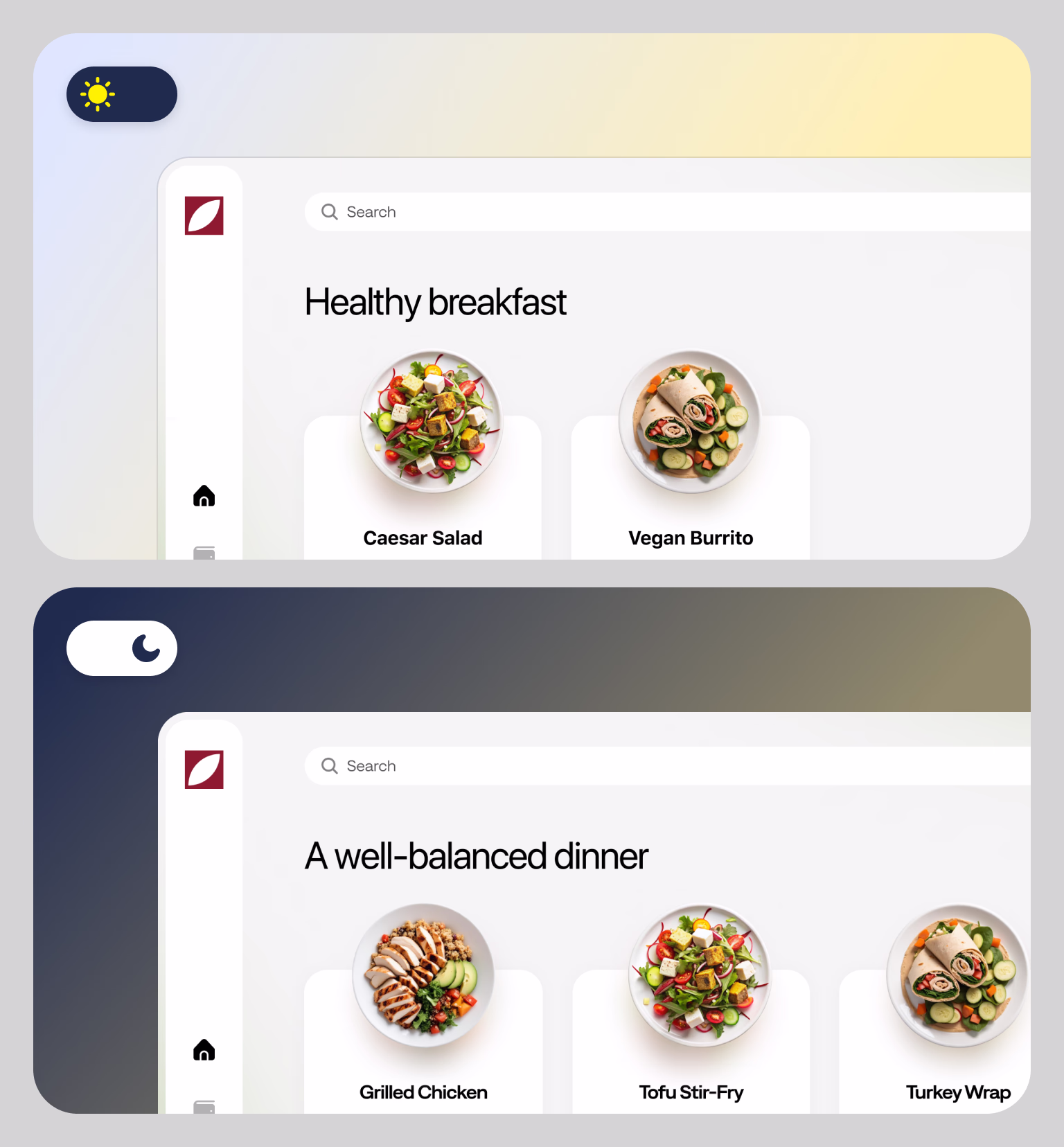 The interface adapts to match time-specific user needs
