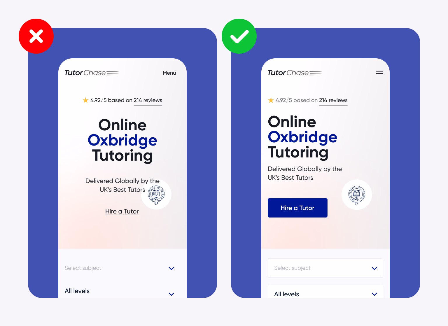Clear mobile UX keeps users engaged and drives action