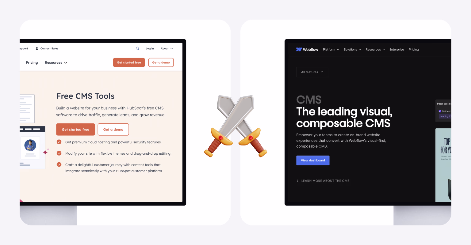 HubSpot and Webflow go head-to-head in the CMS arena