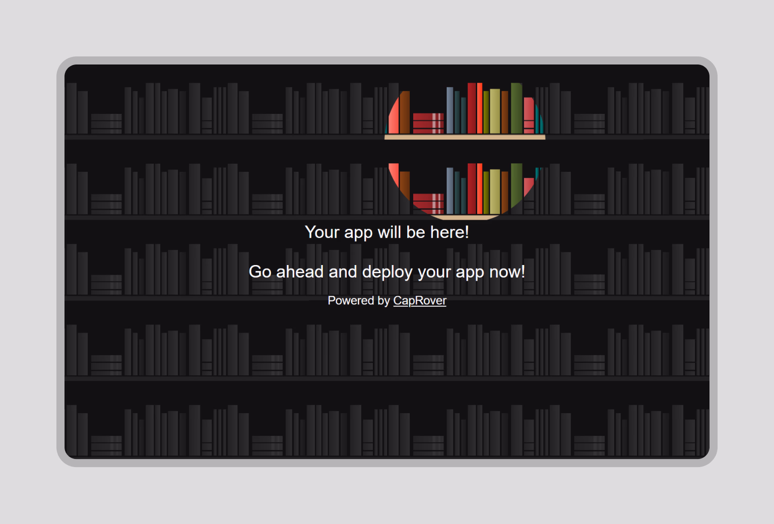 Default screen indicating no app has been deployed yet