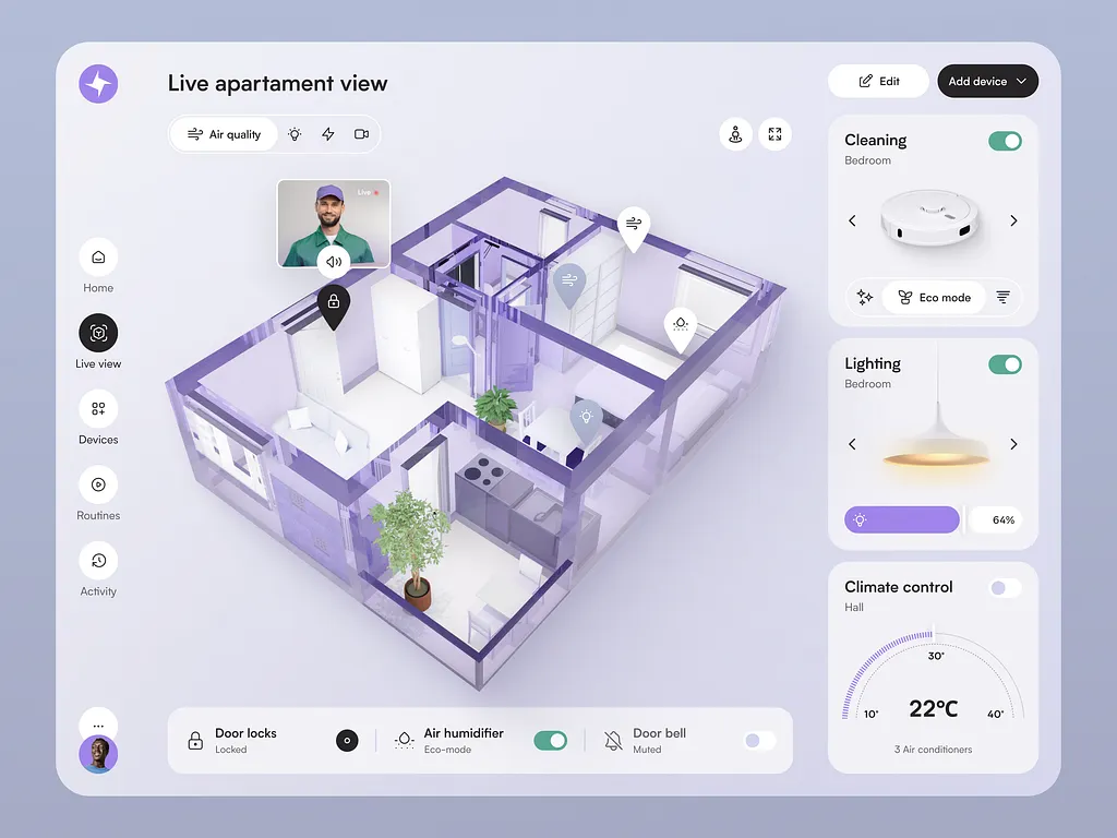 Dashboard for an IoT Product — Homz: real‑time device data visualizations with accessible, scalable components