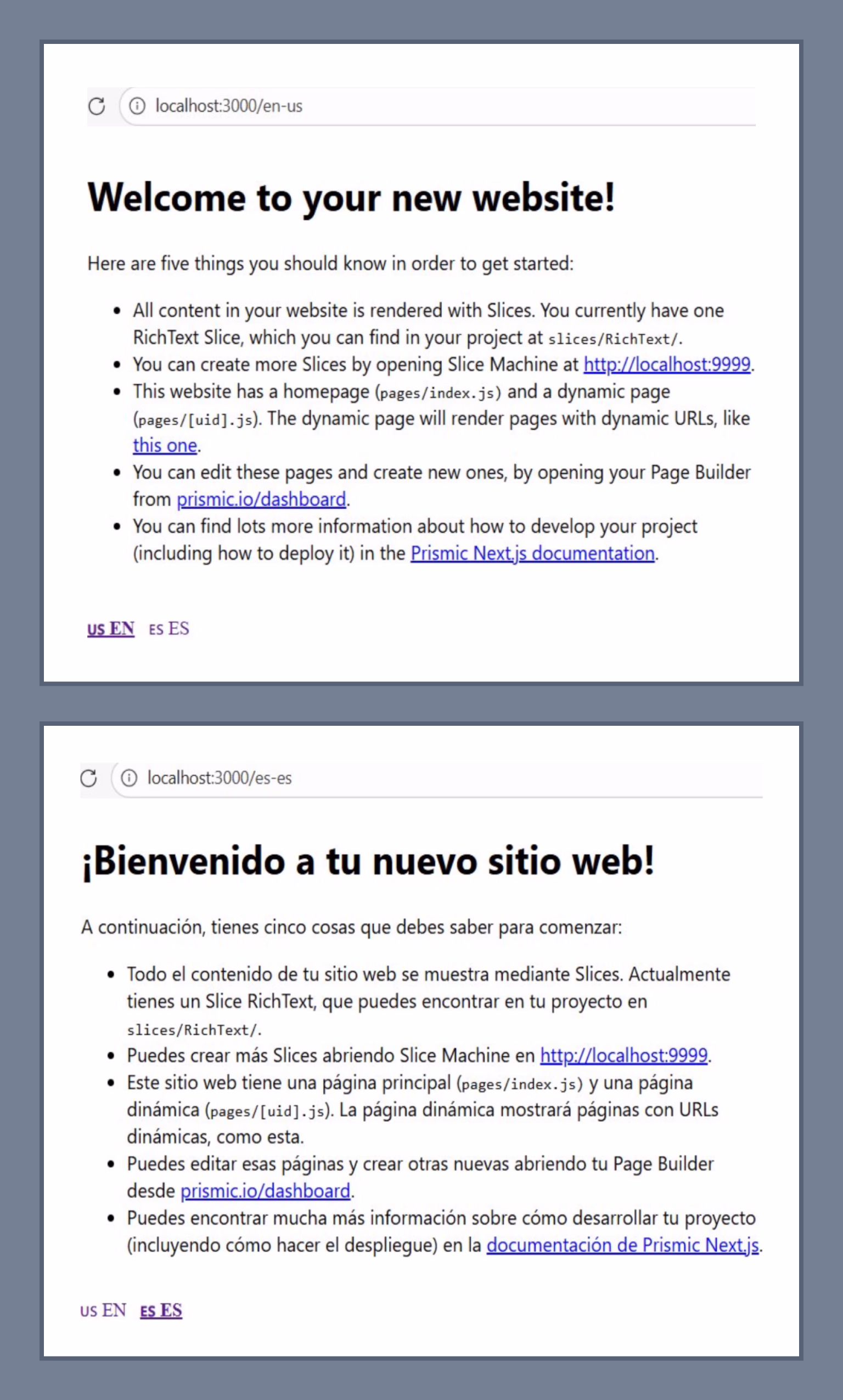 Teams can create and translate pages from Prismic directly