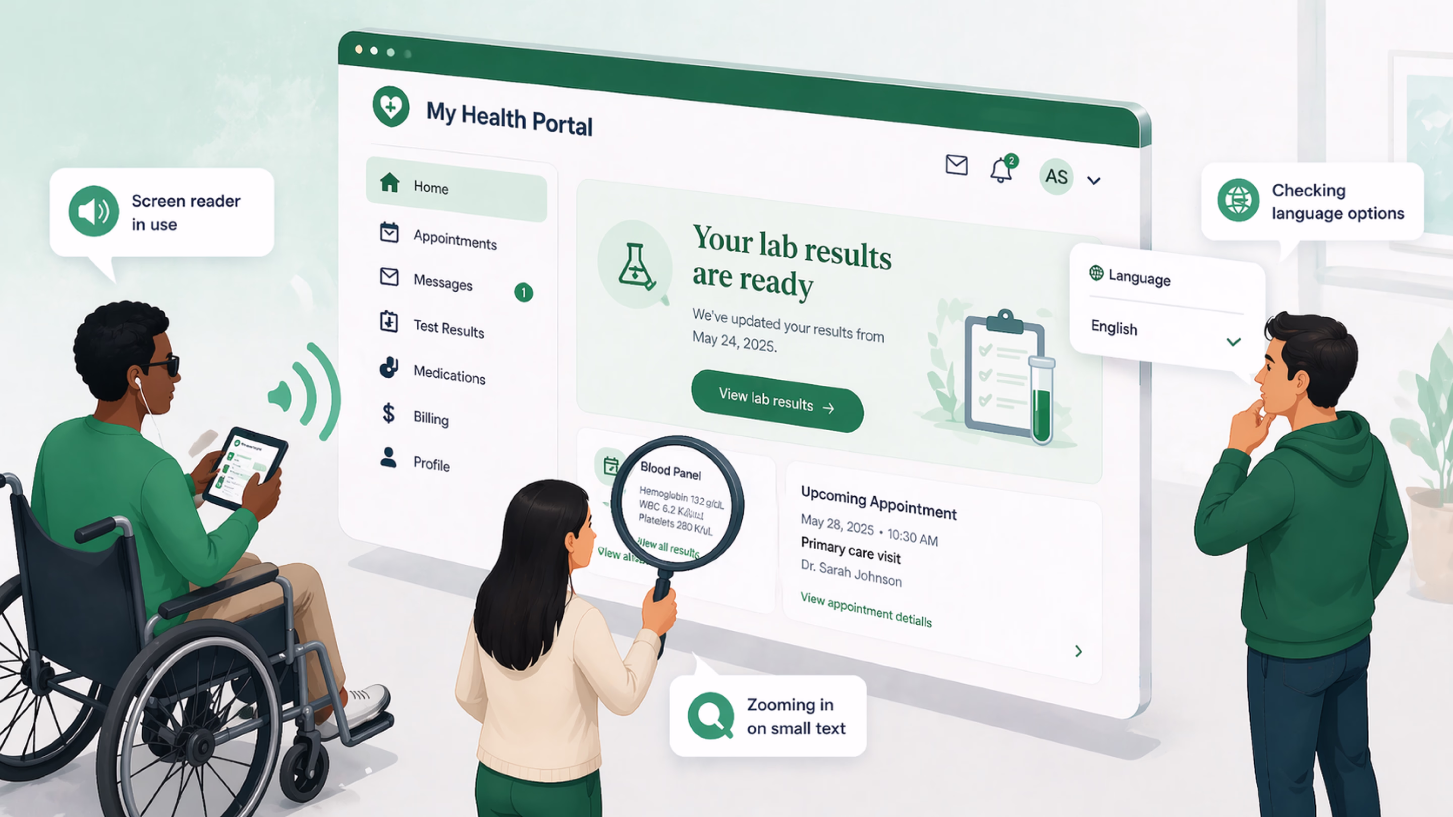 Accessibility failures exclude the patients who need portals most