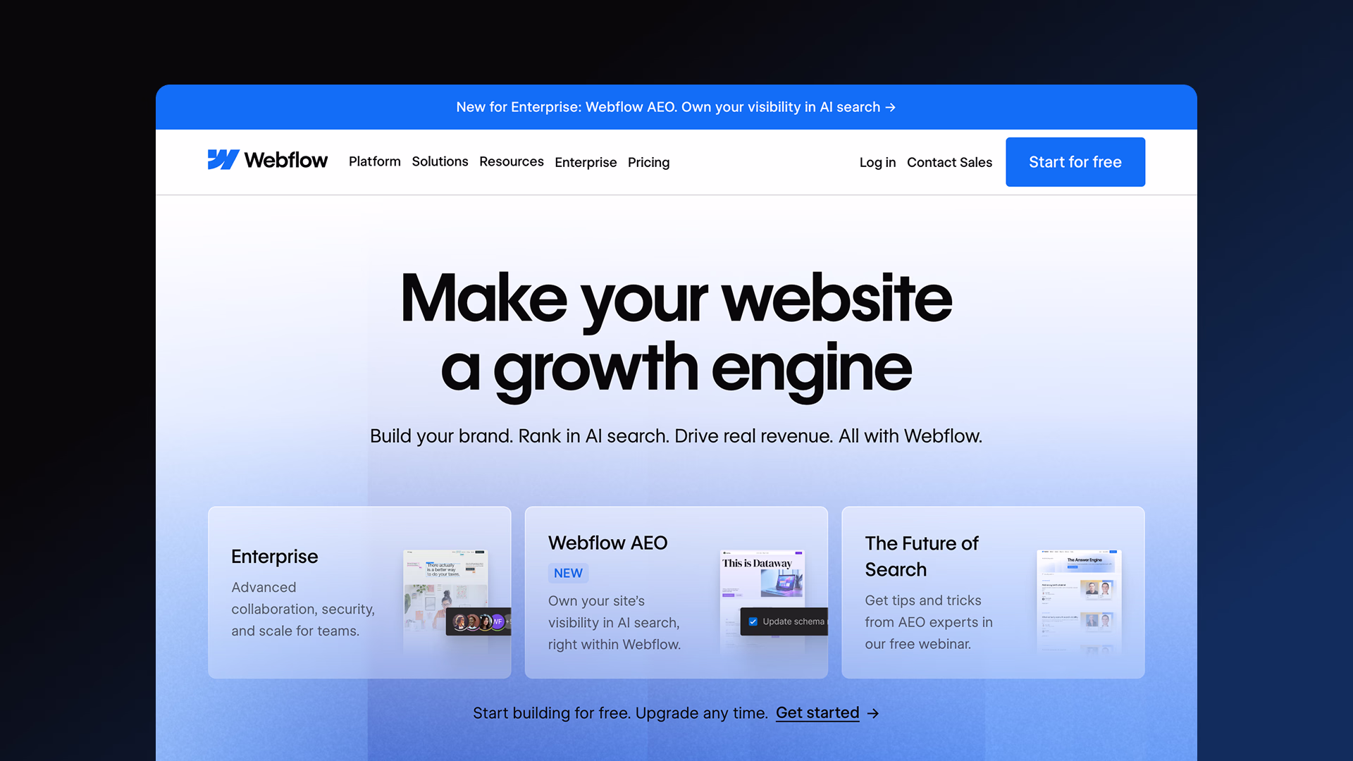 Webflow is an all-in-one platform for building websites