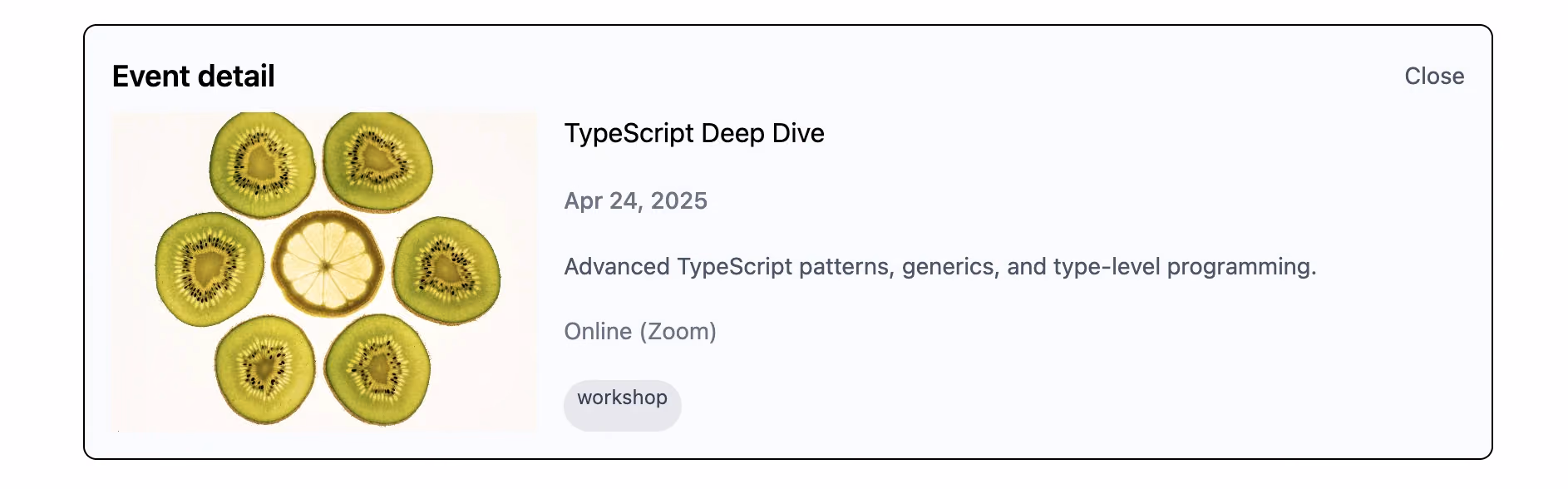 A single event fetched by UID