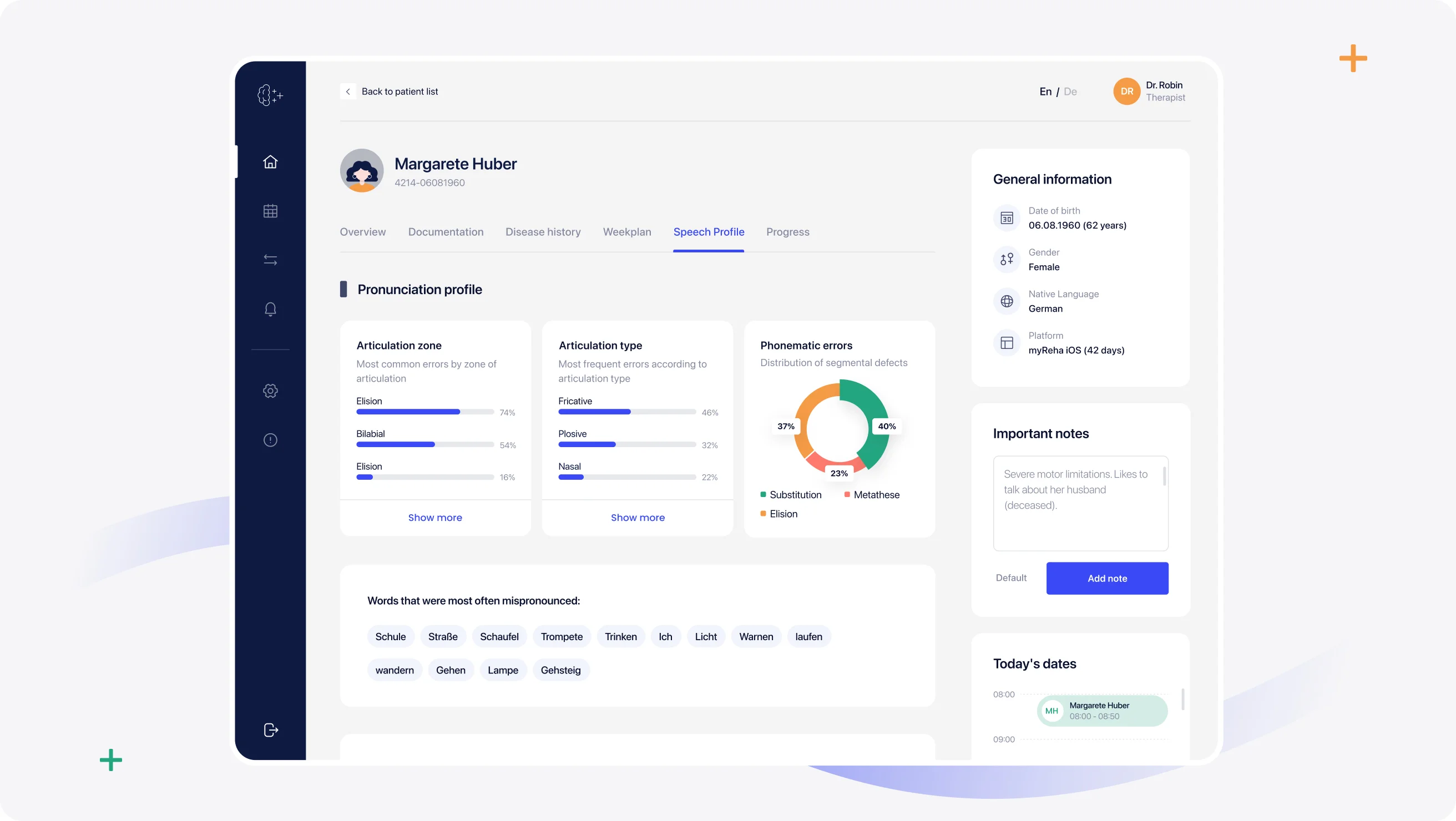 Nyra health clinician platform interface and design system