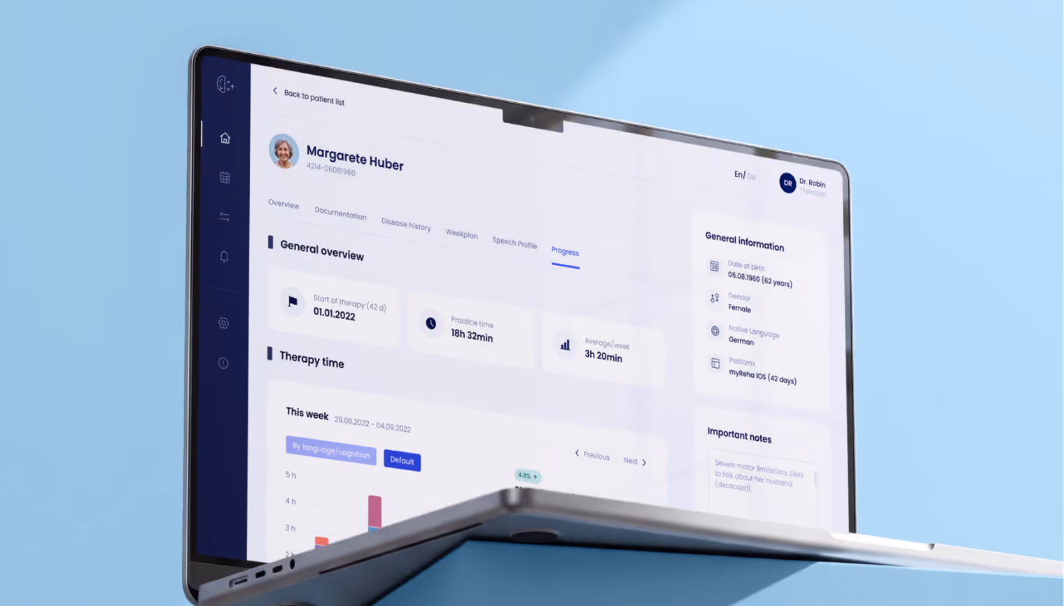 MyReha regulated medical product design for 50,000+ patients