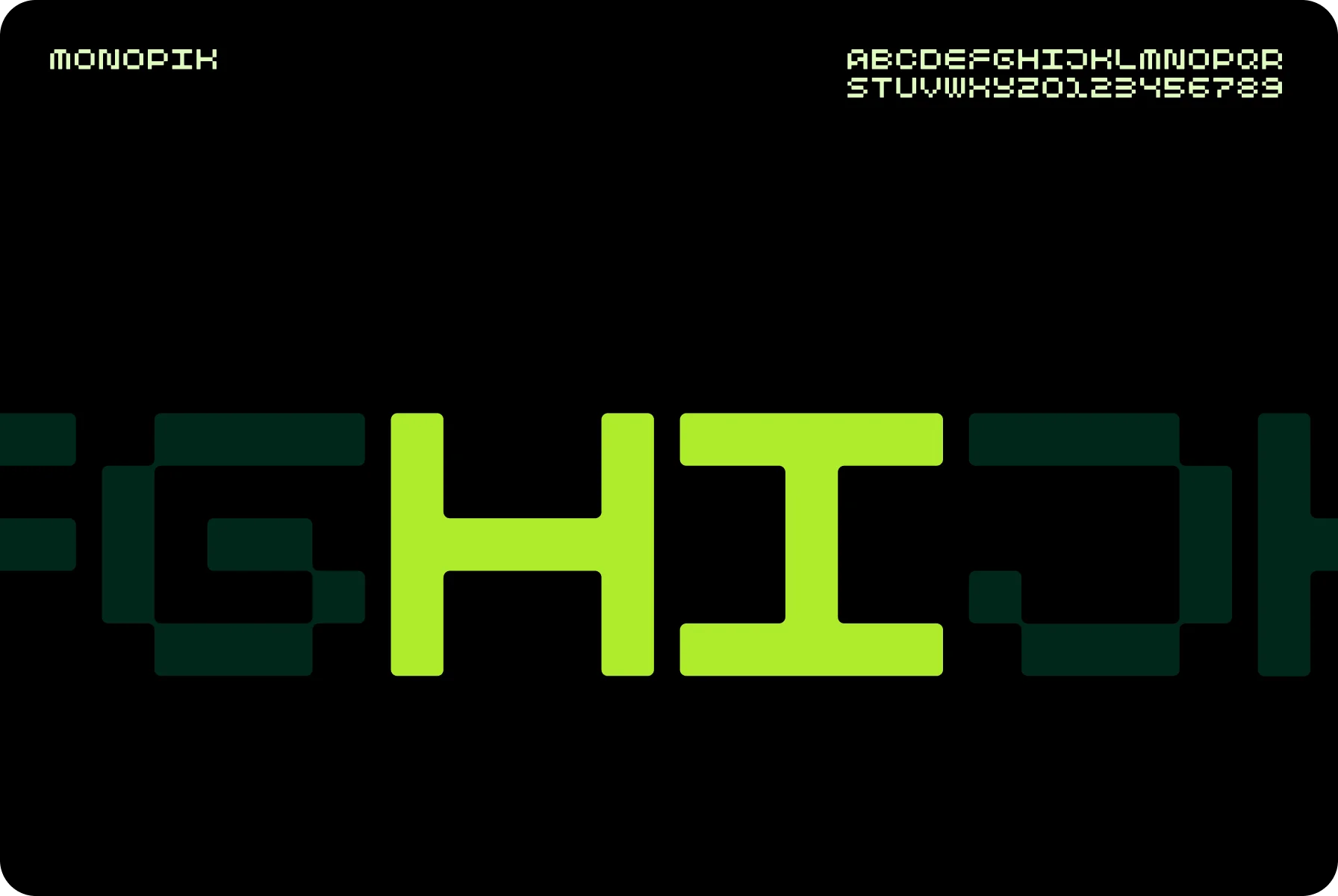 minimalistic monospace Monopik font for corporate identity