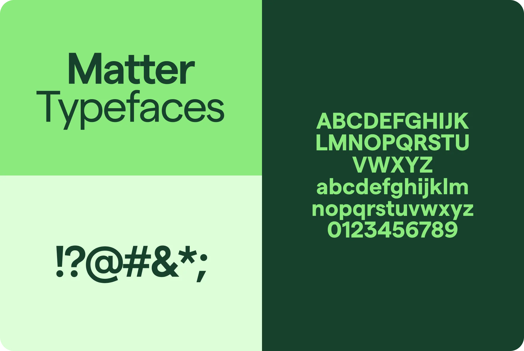elegant and functional Matter font