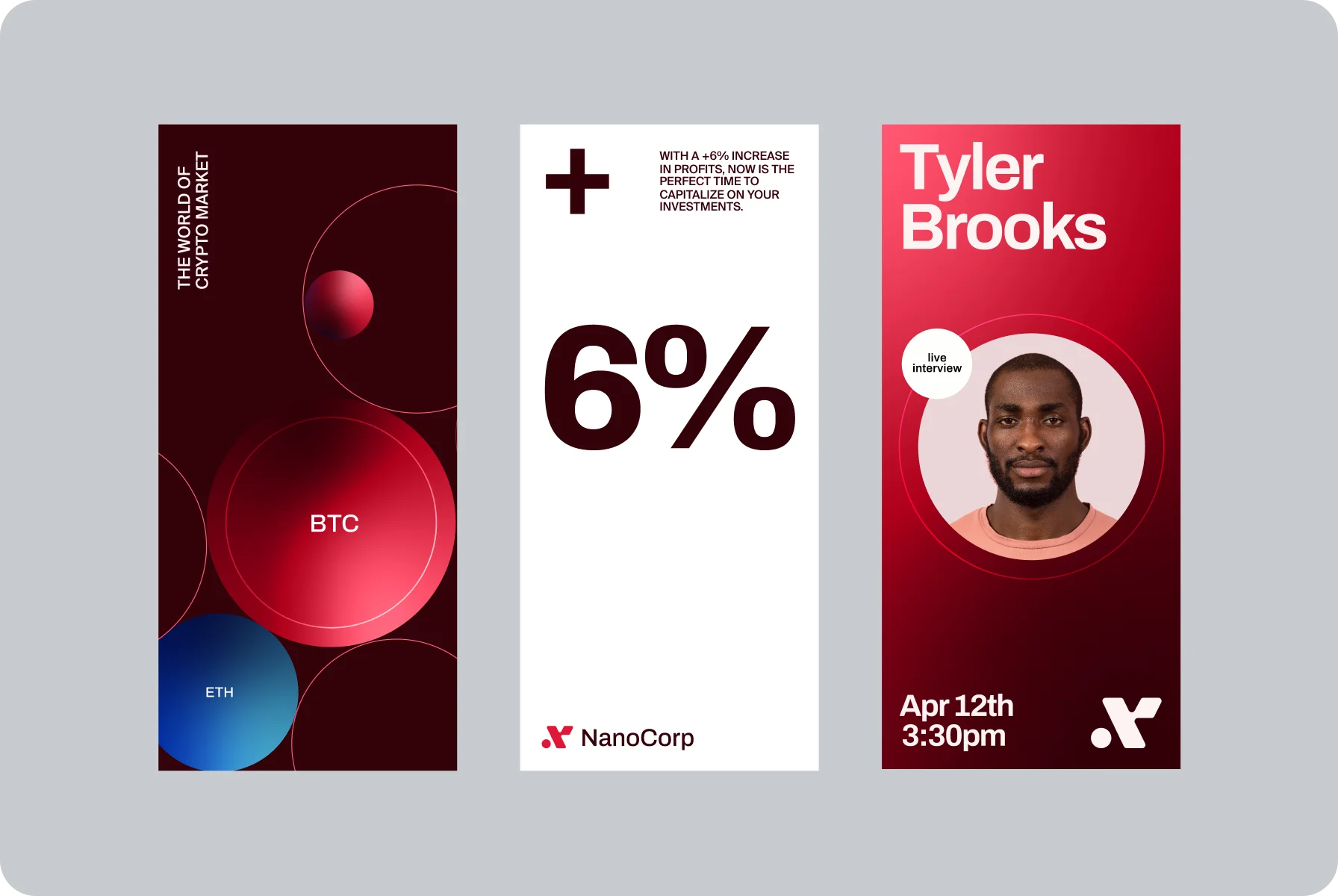 corporate design with using large numbers and photos of experts