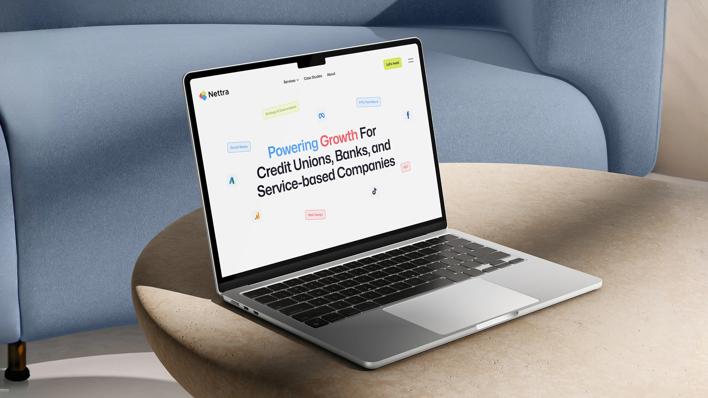catching web design with flat graphics for emotion and energy