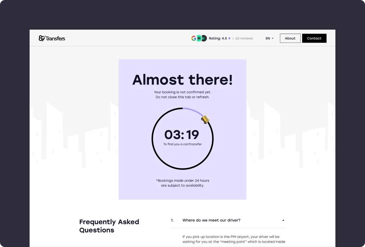 UI/UX design of the waiting screen