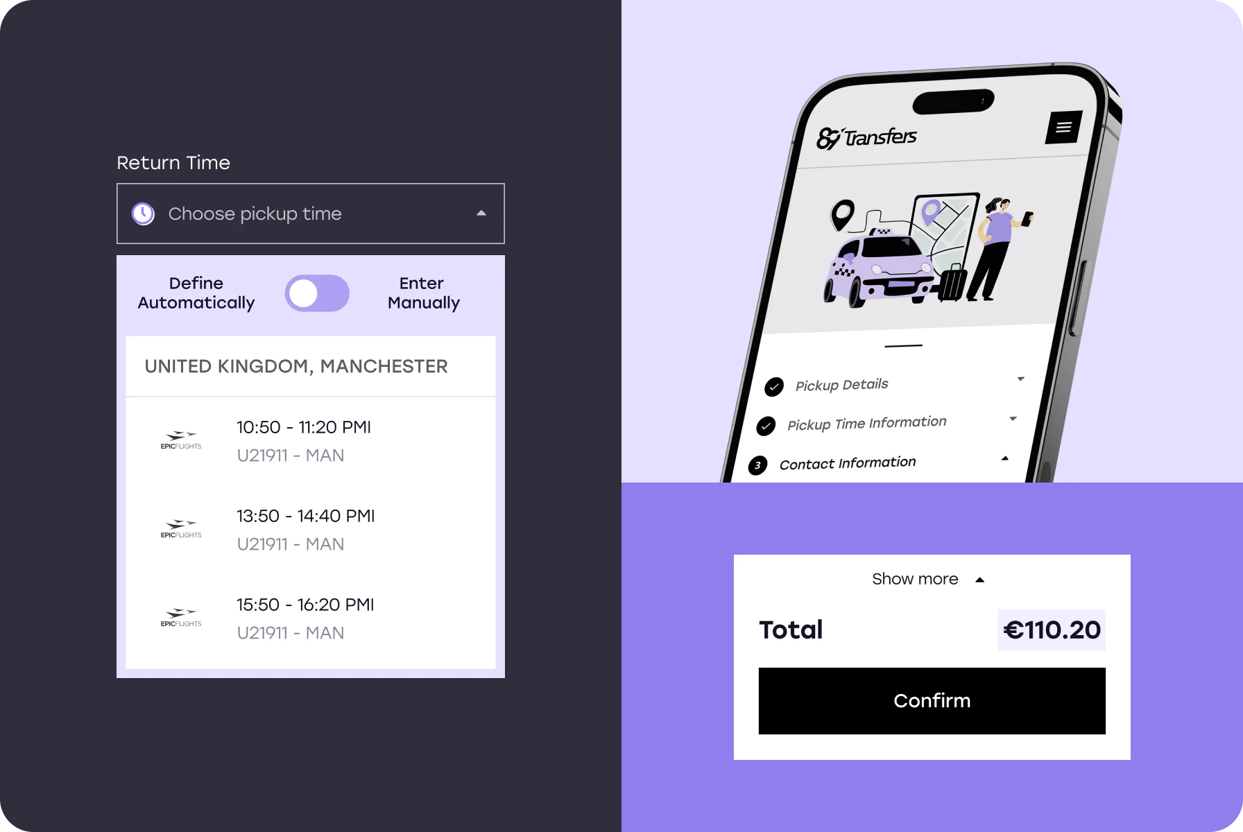 of a UX-centric interface for easy travel info display