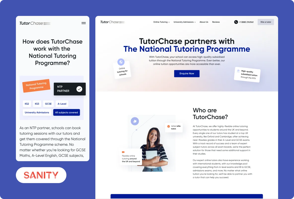 SANITY CMS allows for easy text changes and image editing